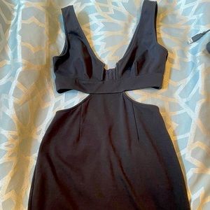 Black cutout mini dress